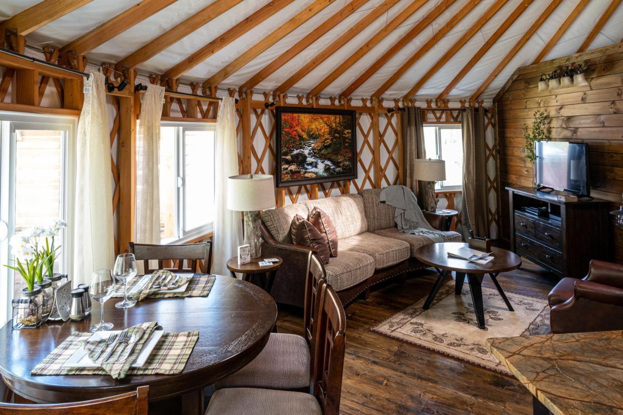 Villa Tranquil Haven Luxy Yurt - Creekside Glamping With Private Hot Tub à Topton Extérieur photo